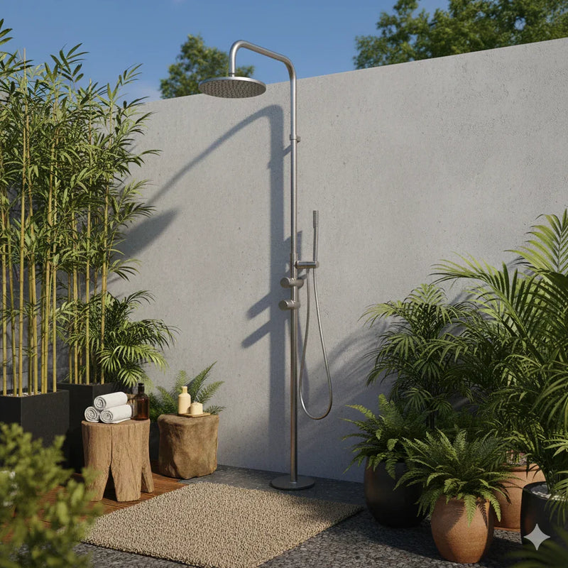 Coast Freestanding Outdoor Shower - Brushed