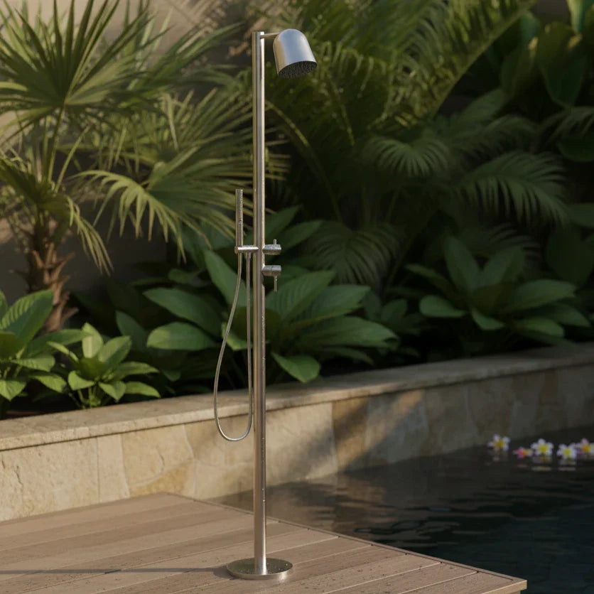 Cap Freestanding Outdoor Shower – Brushed