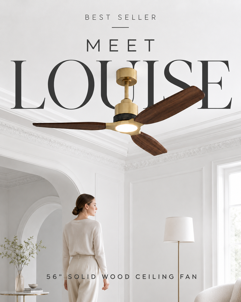 Louise Ceiling Fan 56" · Solid Wood Blades