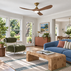 Sylvie 48" Solid Wood Ceiling Fan with Light · Natural Wood & Brass