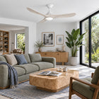 Sylvie 48" Solid Wood Ceiling Fan with Light · Whitewashed & Matte White