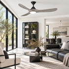 Sylvie 48" Solid Wood Ceiling Fan with Light · Weathered Gray & Matte Black