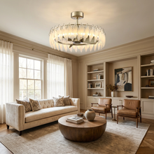 32 Inch Ogden Antique Silver Luxury Fandelier with Light and Remote Control - Perimost