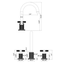 High Arc Cross Handle Widespread Bathroom Faucet – Matte Black