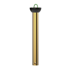 Gold ceiling fan downrod with black mounting cap for modern ceiling fans and lighting.