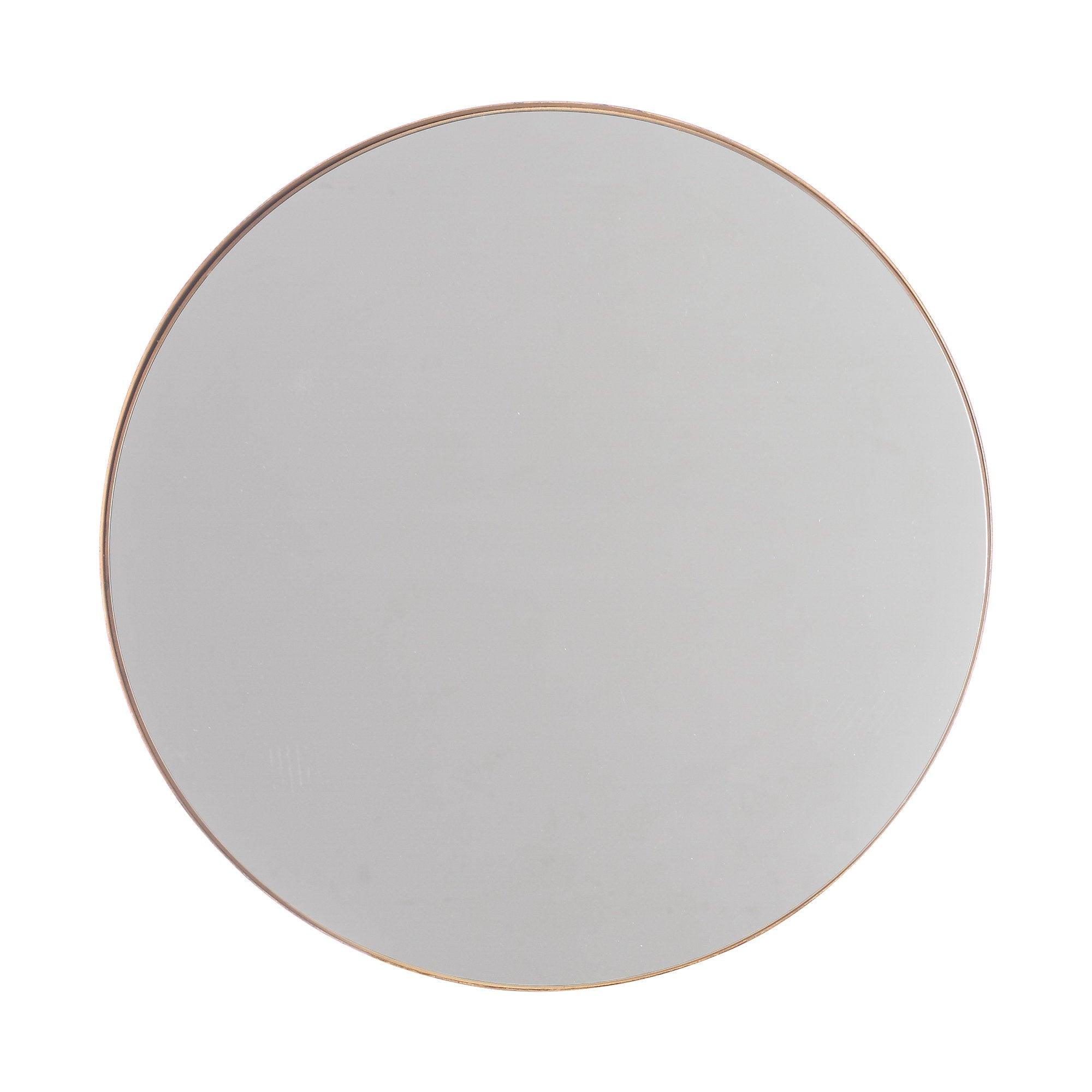 Golden Modern Round Framed Wall Mirror - ParrotUncle