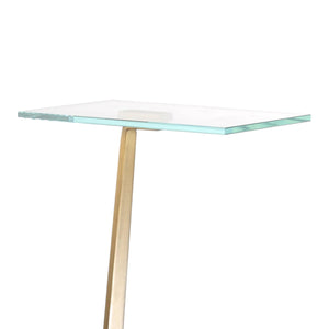 Golden Square Side Table with Marble Base - ParrotUncle