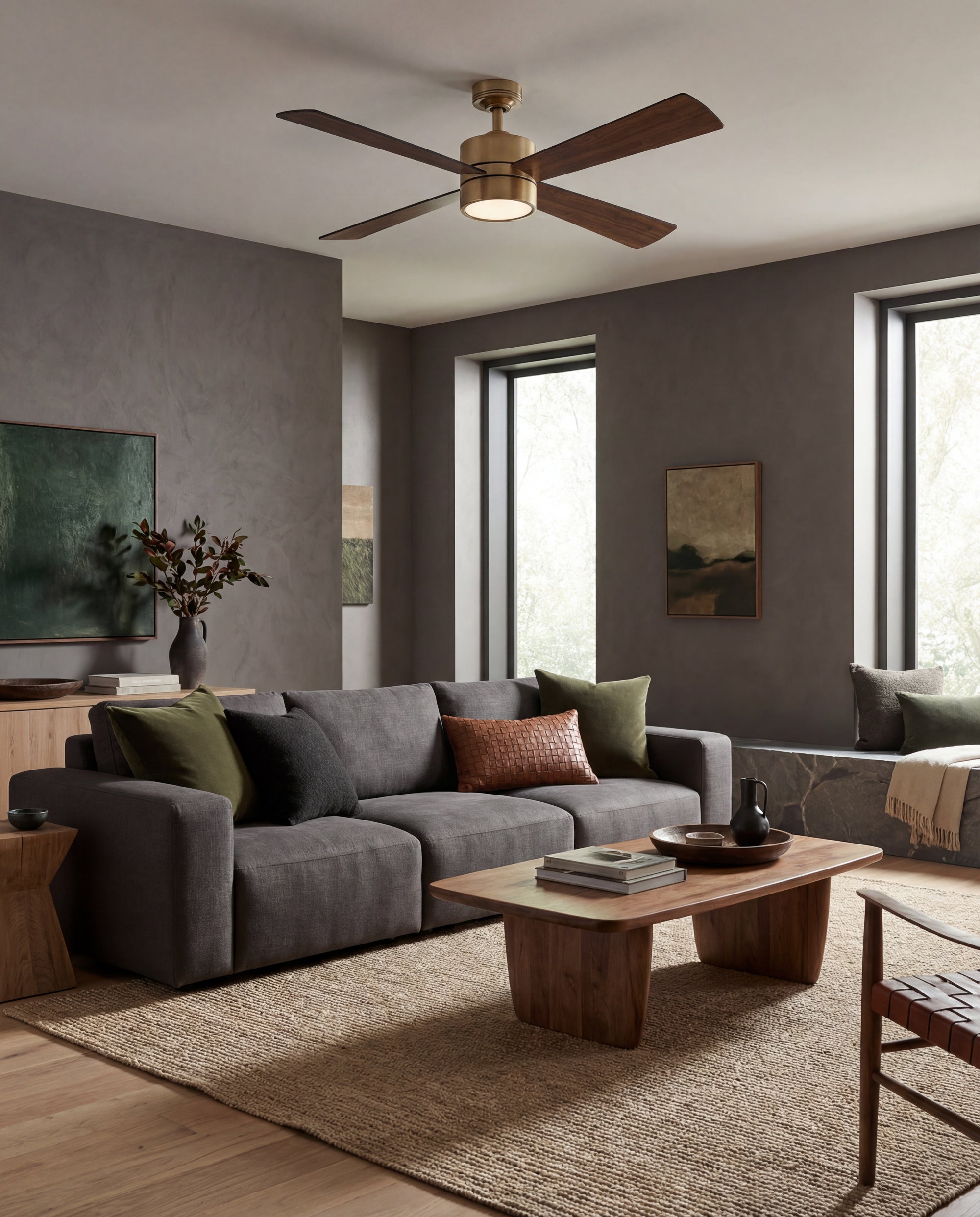 Bucholz Ceiling Fan 52" · Natural Brass