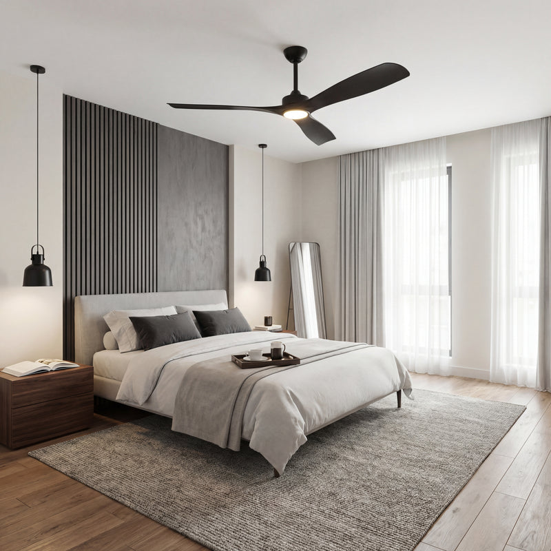 Alexi Black Ceiling Fan with Light 60"