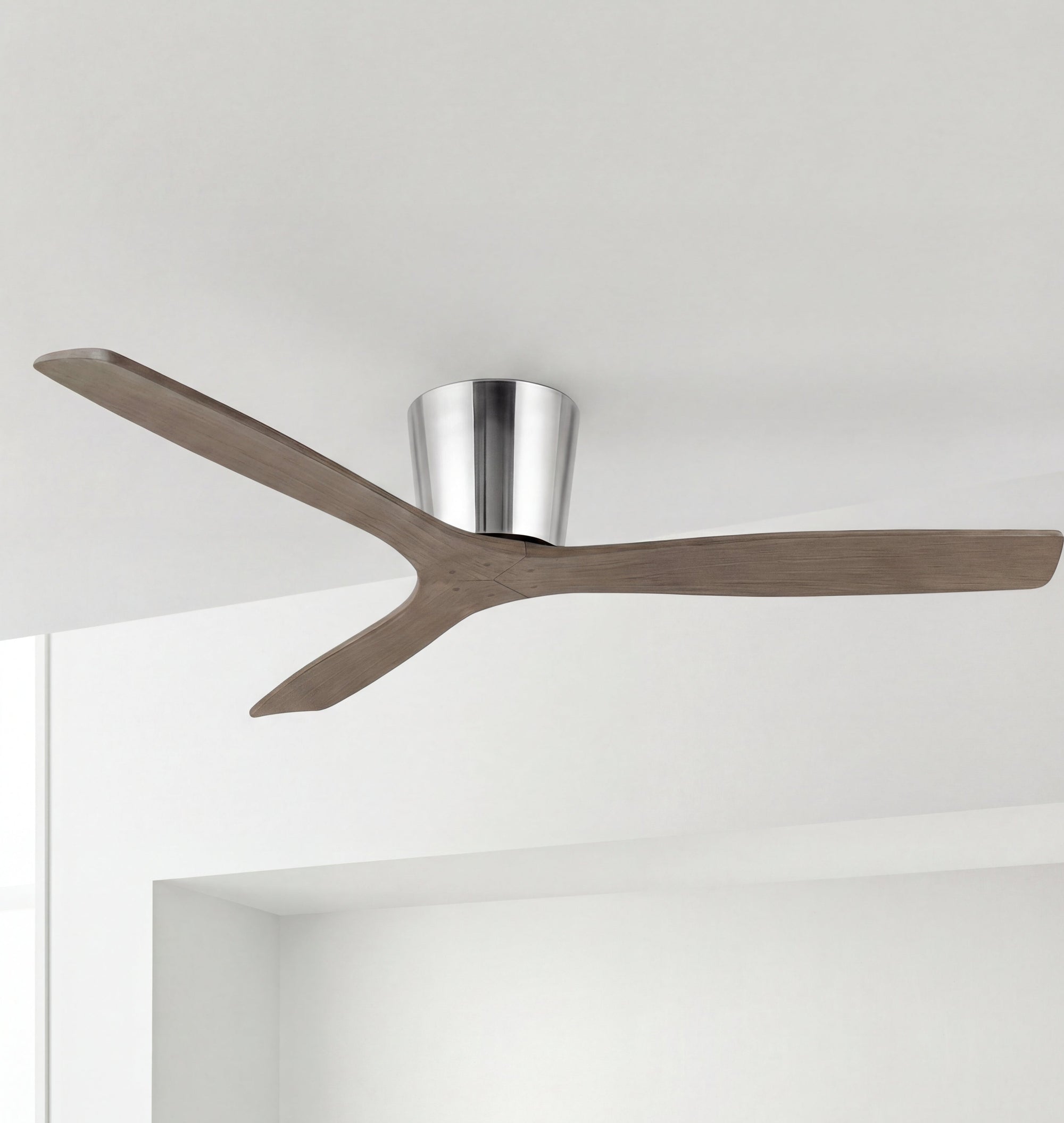 Anemos Wooden-Blade Flush Mount Fan 54"