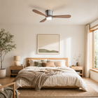 Mayna Flush Ceiling Fan 52" · Light Walnut Solid Wood Blades