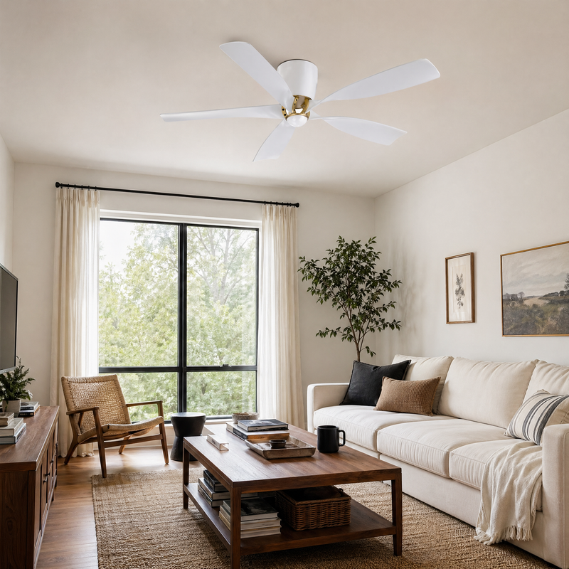 Aurelin Flush Ceiling Fan with Light 52"