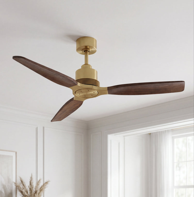 Louise Ceiling Fan 56" · Solid Wood Blades · No Light